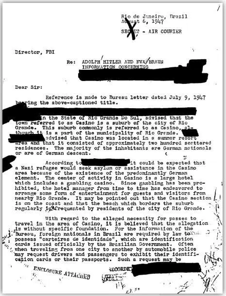 Доклад ФБР Гуверу от 6 августа 1947 г с подробностями пребывания Гитлера и Евы - фото 27