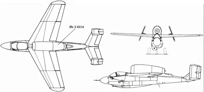 Проект Не 162 датируемый 23 октября 1944 года Mist el 5 связка из He 162 - фото 45