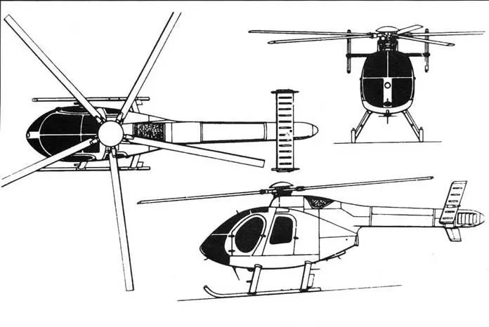Схема вертолета MD 530N MD 600N опытный вертолет развитие MD 520N с - фото 143