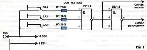 Ячейки микросхемы DD1 имеют три входа и один выход напряжение на последнем - фото 74