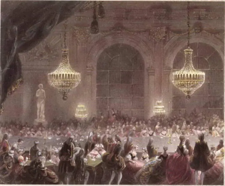 Двор Людовика XV в Версале Гравюра С Обри 1839 г Королева Франции - фото 38