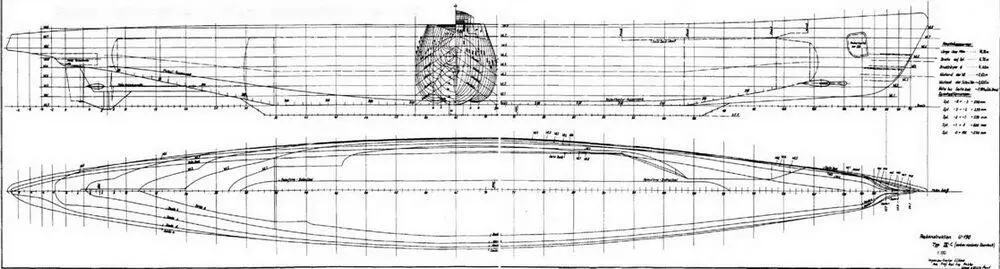 Теоретический чертёж подлодки U 190 серии IXС модернизация верхней палубы в - фото 56