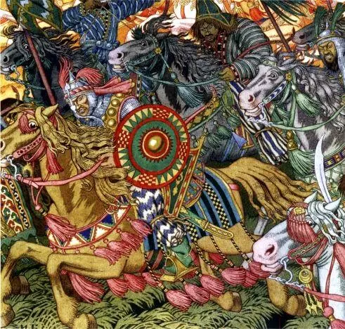 Монгольские воины Фрагмент картины И Билибина Изгнание хана Батыя - фото 12