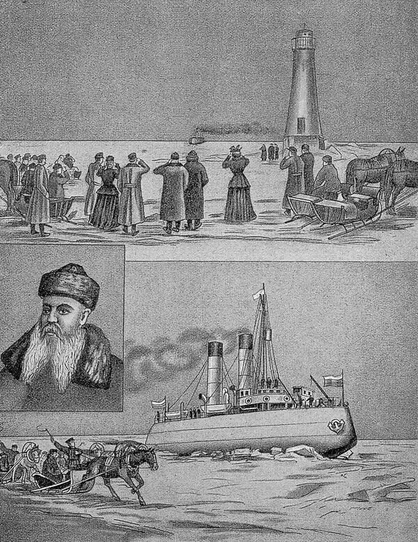 Один из газетных рисунков изображающий вход Ермака на Большой Кронштадский - фото 71