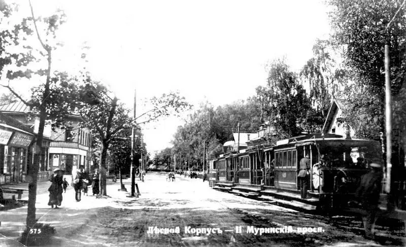 Поезд паровой конки на 2м Муринском проспекте Фото начала XX века - фото 18