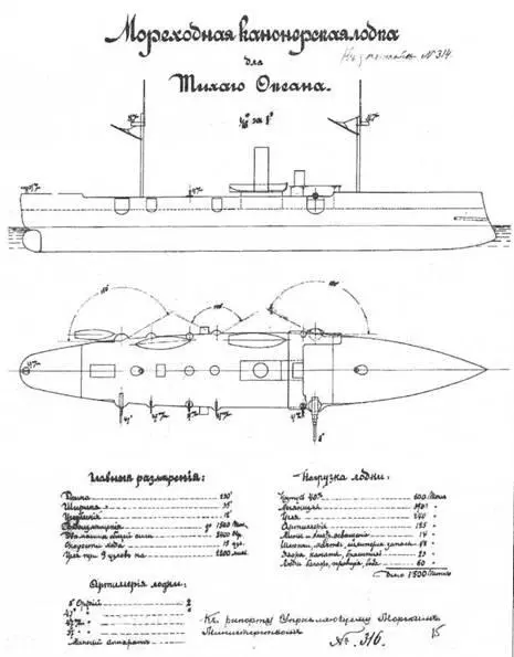 Один из проектов мореходной канонерской лодки для Тихого океана предоставленный - фото 15