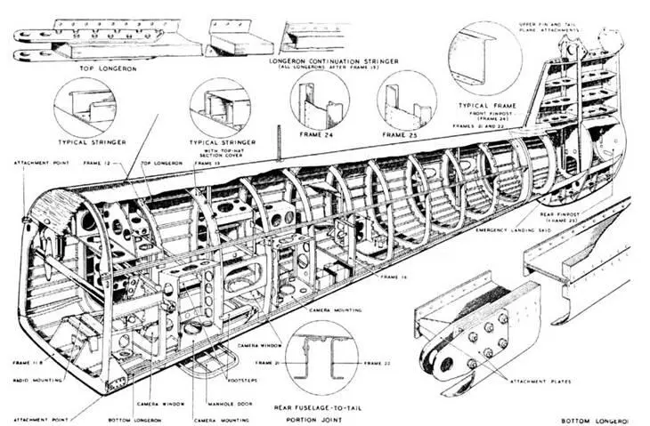 Конструкция фюзеляжа PR Mk 10 Носовая часть фюзеляжа Т Мк 7 1 ATTACHMENT - фото 126