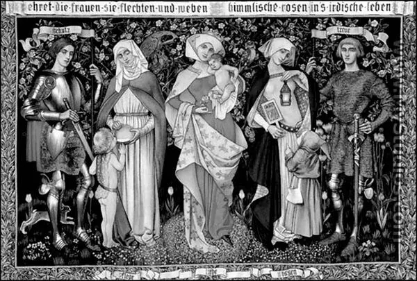 Храбрость Забота Любовь Мудрость Верность Гобелен 1912 года Истинная леди - фото 8