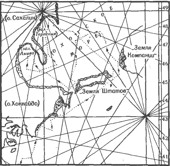 Югозападная часть Охотского моря эскиз карты М Фриза Двинувшись дальше - фото 132