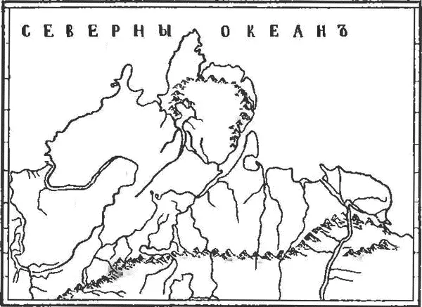 Эскиз северной половины карты X Лаптева 9 июня оба вернулись к устью Пясины - фото 53