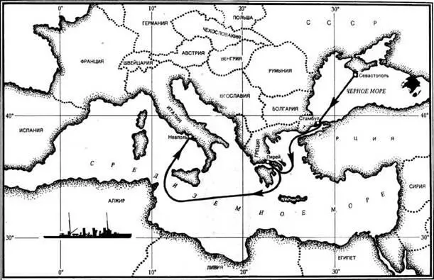 Картасхема других визитов крейсера Красный Кавказ в 30е годы Севастополь - фото 36