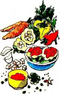 Перец фаршированный овощами в томатном coуce Соотношение продуктов по - фото 89