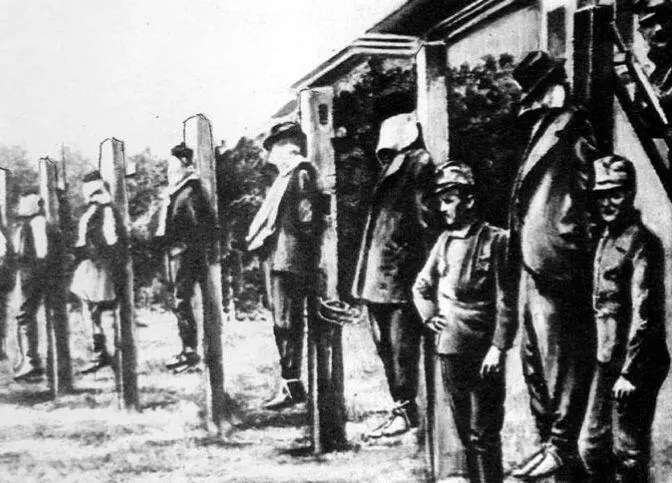 Австрийские патриоты задушенные немецкими солдатами в 1914 году Ступни в - фото 151
