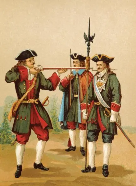 Фузилеры и оберофицер Ростовского полка 1720 г Художник А Шарлемань А - фото 34