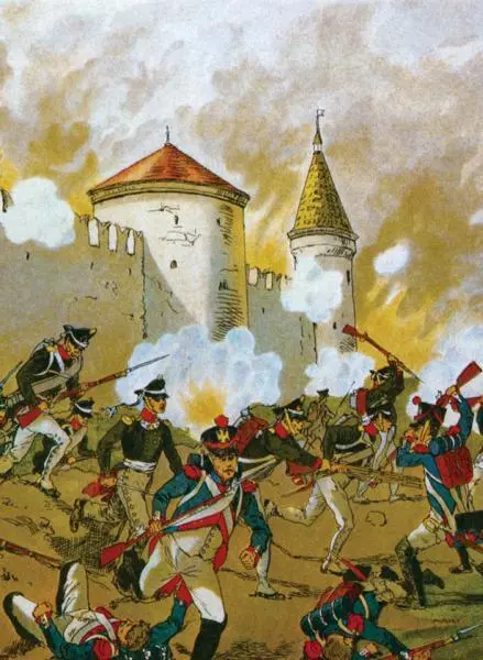 Оборона Смоленска Фрагмент Раскрашенная гравюра Русский гусар Художник В - фото 143