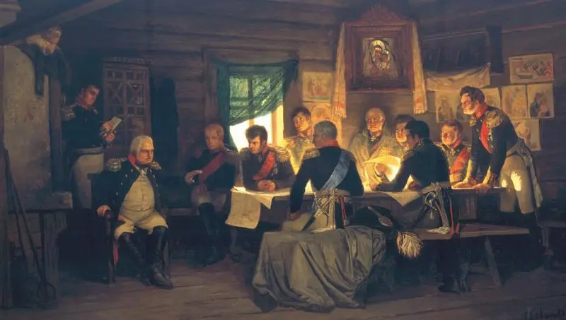 Совет в Филях Художник А Д Кившенко До 5 часов вечера длилась адская - фото 149