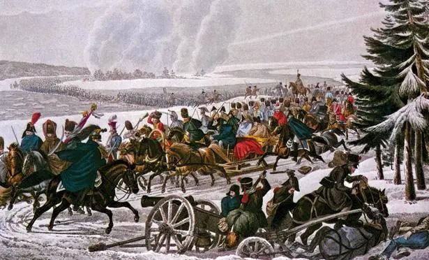 У Березины Раскрашенная гравюра Сожжение знамен Великой армии - фото 160