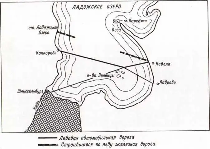 Ледовая дорога зимой 19421943 гг навигационным оборудованием Малая трасса - фото 61