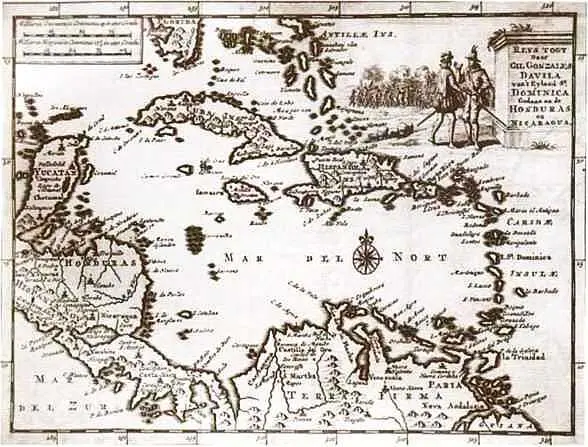 Карта Карибского моря XVII в Барбадос Вид на Бриджтаун Старинная гравюра - фото 7