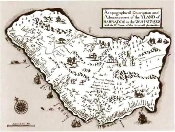 Карта острова Барбадос XVII в Лорд Виндзор губернатор Ямайки - фото 10