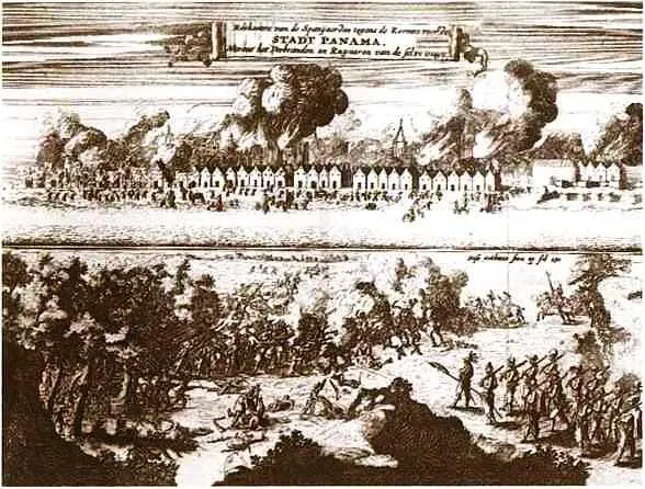 Войско Моргана под стенами Панамы 1671 год Гравюра из книги Эксквемелина - фото 43