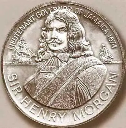 Вицегубернатор сэр Генри Морган на серебряной монете Ямайки Генри Морган на - фото 54
