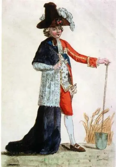 Monsieur des Trois Etats Эстамп 1789 г Карикатура на Старый порядок - фото 30