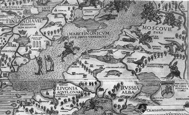 Ливонский орден и соседние страны на карте Олауса Магнуса 1555 г - фото 24