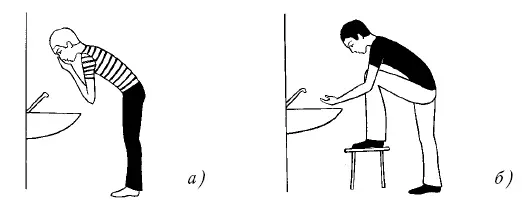 Рис 33 Положение тела при умывании а неправильное б правильное Рис - фото 36