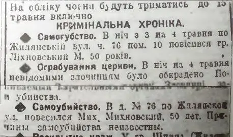 Заметки в киевских газетах 1924 года о смерти Михновского Оба некролога - фото 3