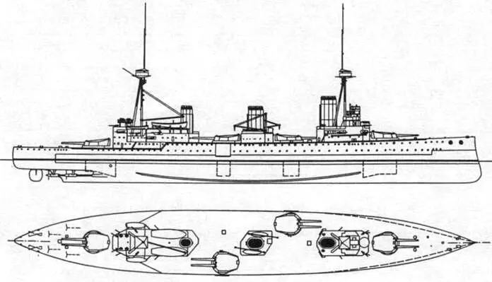 Линейный крейсер Индефатигейбл 1911 г Наружный вид и вид сверху - фото 48