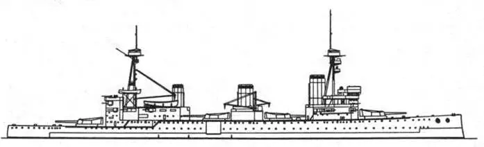 Линейный крейсер Индефатигейбл 1916 г Наружный вид В 1918 г к концу - фото 49
