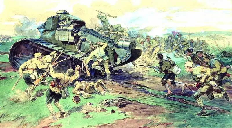Захват врангелевских танков в Таврии Художник НС Самокиш - фото 13