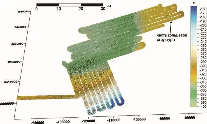 Рис 17 Оттененный 3D рельеф устьевой части желоба Стурфьорд Координаты - фото 50