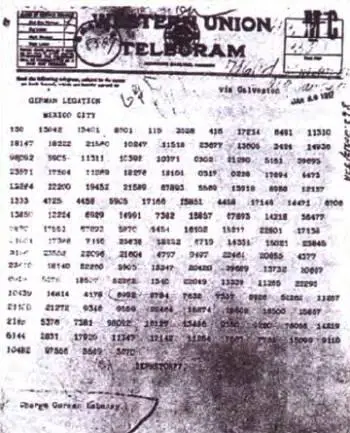 Фотокопия телеграммы Циммермана Решётка Карданоне имеет жесткого шаблона - фото 55