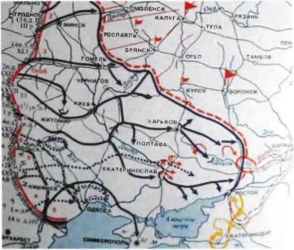 Схема продвижения австро германских войск весной 1918 г из книги Н - фото 152