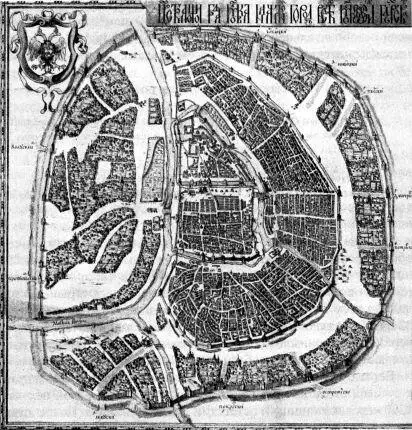 Сигизмундов план Москвы начала XVII в Гравюра XVII в На юге Заруцкий - фото 18
