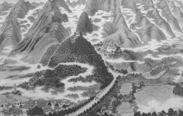 Панорама гор Чжуннань Павильон над могилой Лаоцзы Шесть отшельников - фото 7