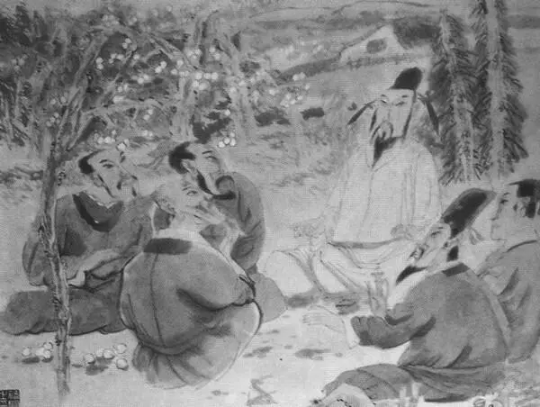 Шесть отшельников с Бамбукового ручья Современная картина Средневековое - фото 9