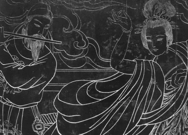Император Сюаньцзун играет на флейте Ян Гуйфэй танцует Резное изображение на - фото 16