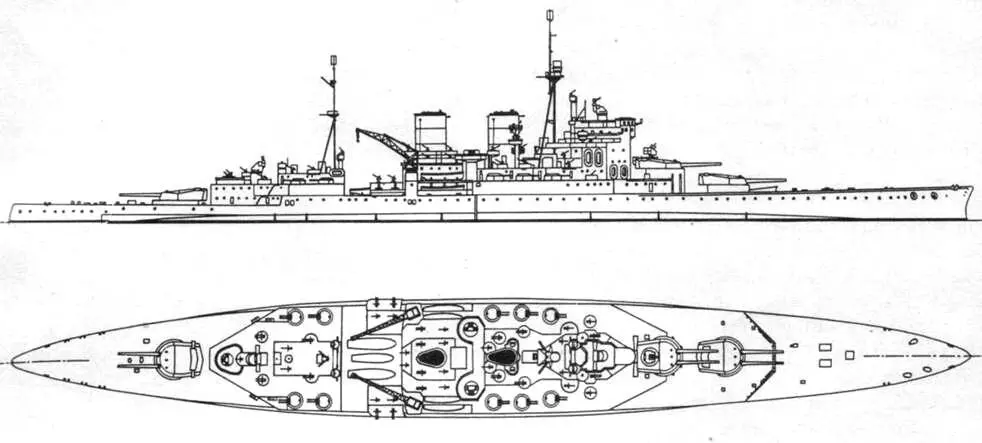 Линейный крейсер Ринаун 1945 г Наружный вид и вид сверху В марте 1945 г - фото 58