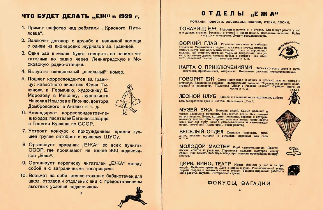 Ёж в 1930 году Рекламный буклет Первая и последняя страницы обложки и - фото 242