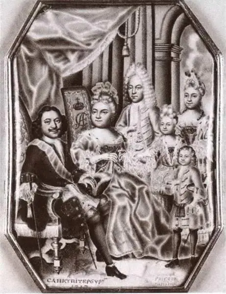 Семья Петра I Миниатюра ГС Мусикийского 17161717 гг Кресло царицы - фото 45