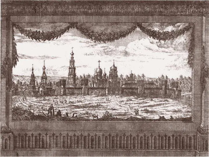 Московский Новодевичий монастырь Гравюра П Пикара Ранее 1715 г Кавалер - фото 56