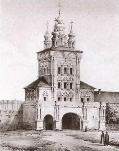 СпасоПреображенская церковь Новодевичьего монастыря Рисунок XIX в - фото 63