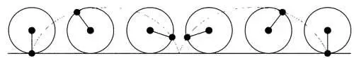 На рисунке показано как при вращении окружности образуется циклоида Гюйгенс - фото 12