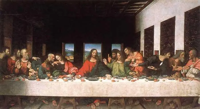 Тайная вечеря неизвестный автор 16 века копия фрески Леонардо да Винчи Но - фото 117