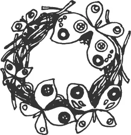 Рисунок 69 Настенное украшение Венок с бабочками Новогоднее украшение - фото 74