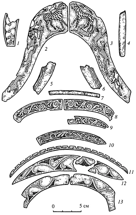 Рис 21 Обкладки лук древнетюркских седел 1 6 Кудыргэ 79 Катанда 10 - фото 22