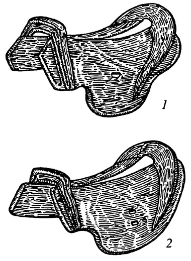 Рис 23 Древнетюркские седла 1 тип 1 2 тип 2 Тува по С И Вайнштейну - фото 24